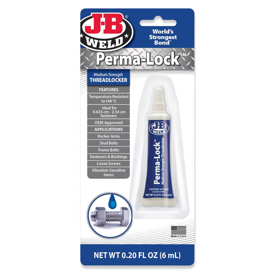J-B Weld 24206 Blue Perma-Lock Medium Strength Threadlocker - 6 ml
