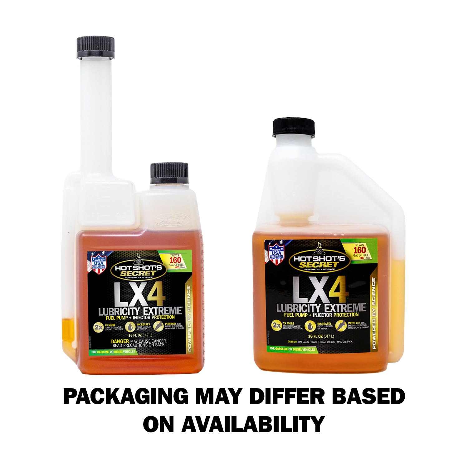 LX4 Hot Shot's Secret Lubricity Extreme– 16oz - Fuel System Protection– Lubricates and Protects Fuel Pump and Injectors– Prevents Wear and Damage – For Gasoline or Diesel Engines, Packaging May Vary