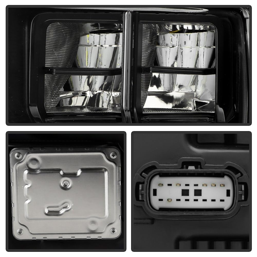 Ford F150 Spyder (OE) 21-23 Quad LED w/DRL (Fit Halogen Model w/Clear Signal) Headlight - Black