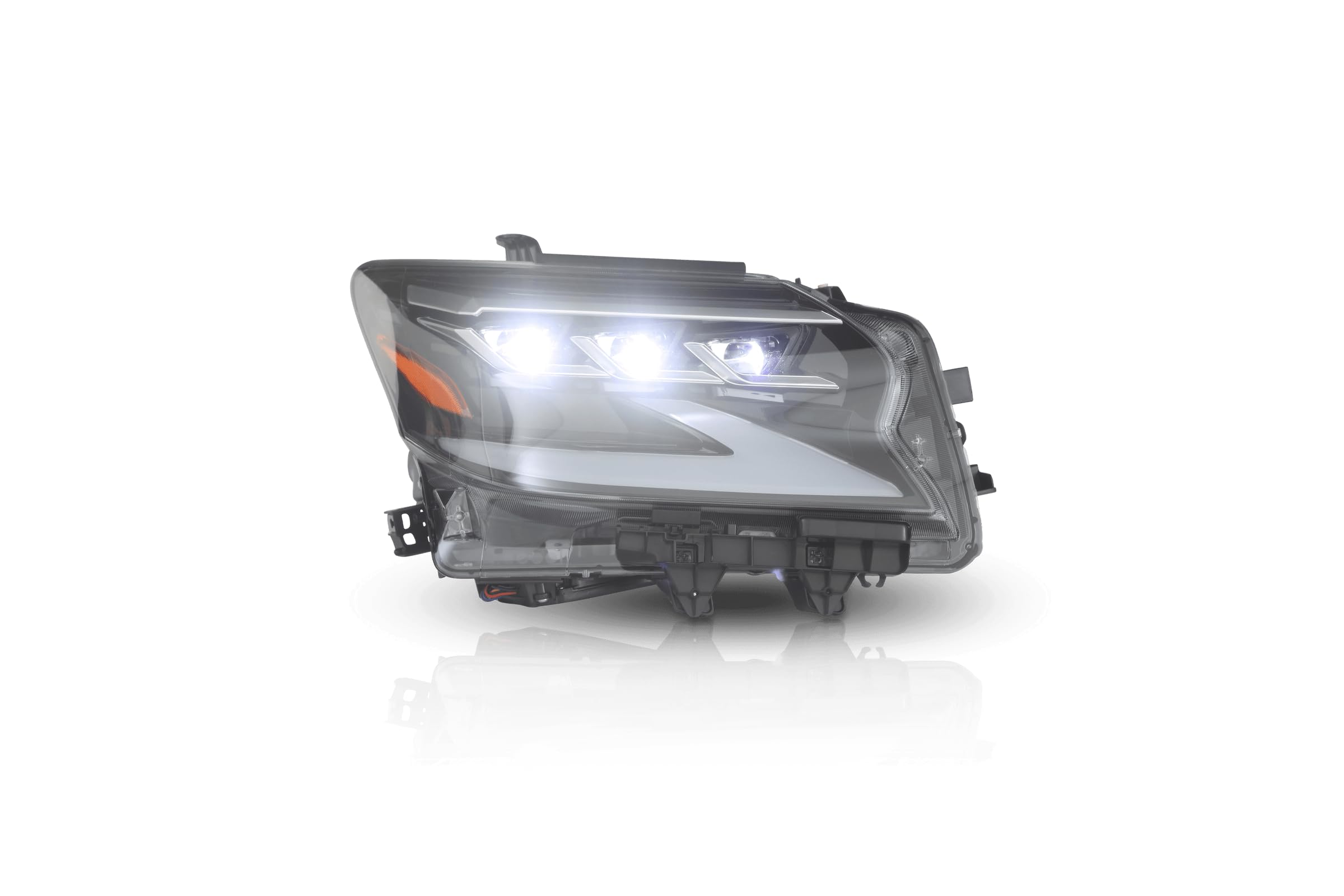 Attica4x4 Cobra-Tek - SOL SERIES Full LED Headlights | Compatible with Lexus GX460 (2014-2019) | Modern Design with DRL and Sequential Turn Signals | Glossy Black Clear.