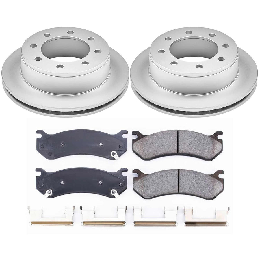 Coated Power Stop CRK2041 Brake Rotor & Ceramic Brake Pads- rear