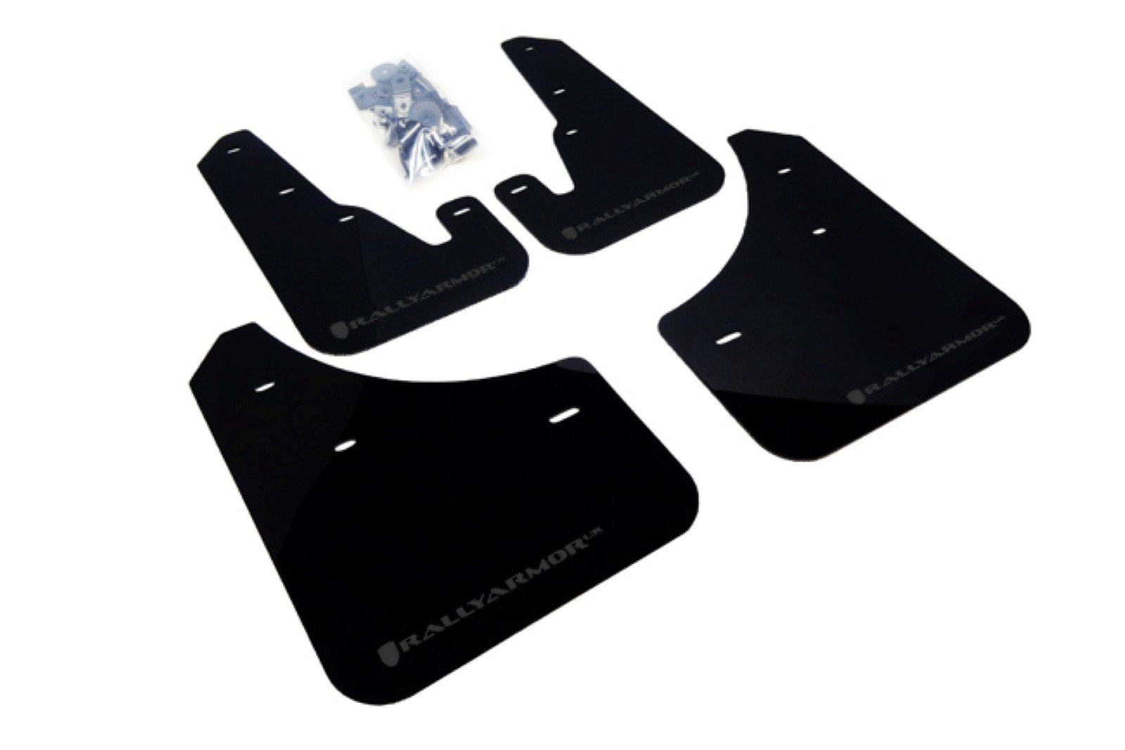 Rally Armor Black, Gray MF9-UR-BLK/GRY Mud Flap with Logo (2004-2009 Mazda3/Speed 3 UR), 1 Pack