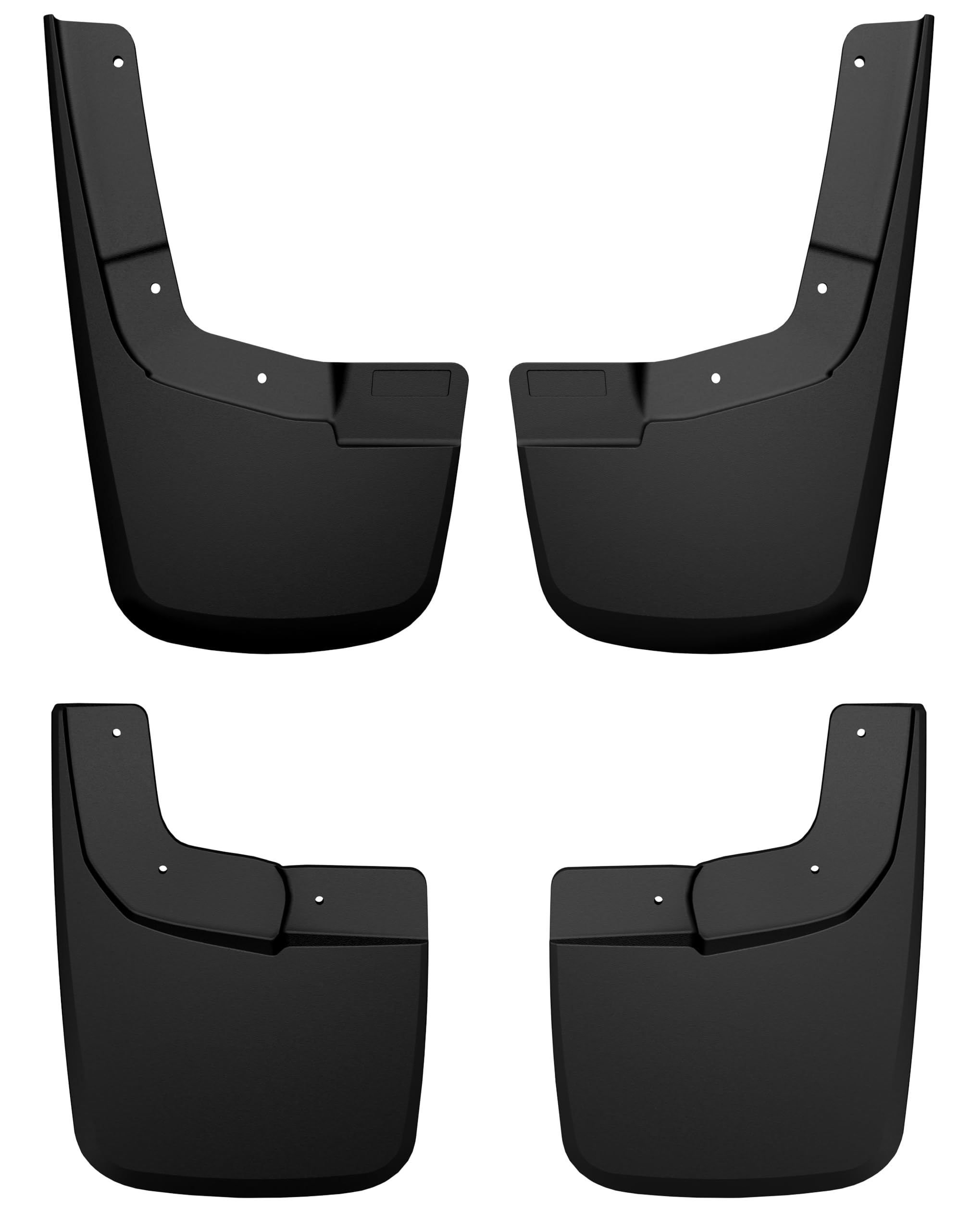 Custom Husky Mud Guards | Fits 2024 Ford Ranger XLT (Excludes Raptor SuperCrew Cab | Front & Rear, 4-pc Black - 58546