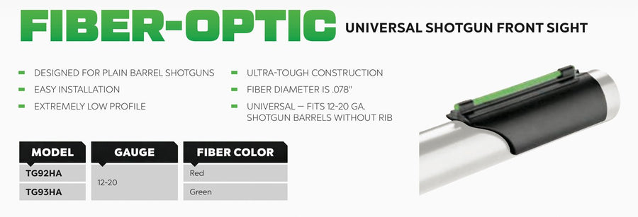 Home Defense TRUGLO Fiber Optic Front Sight 12-20Ga Green