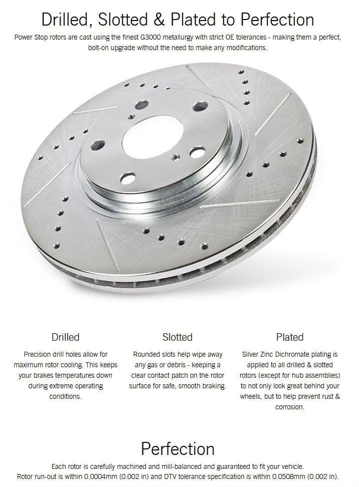 PowerStop Evolution AR8212XPR Performance Drilled And Slotted 1-Piece Front Brake Rotors