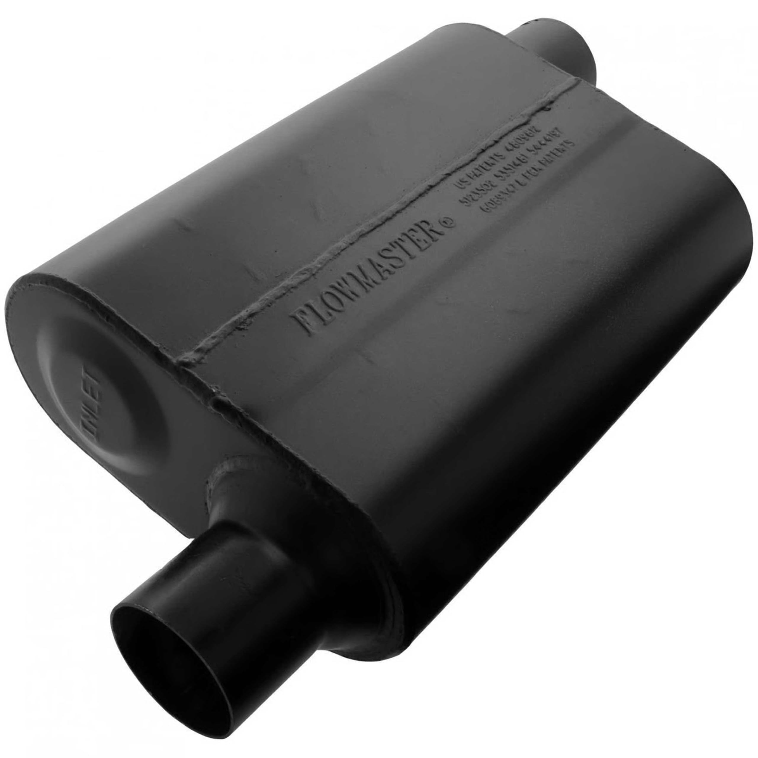 Flowmaster Super 44 Muffler Series – 2.50” - Offset In/Offset Out – Aggressive Sound – 16 Gauge Aluminized Steel – For Classic & Late Muscle Cars, Street Rods, Trucks, SUVs (942548)