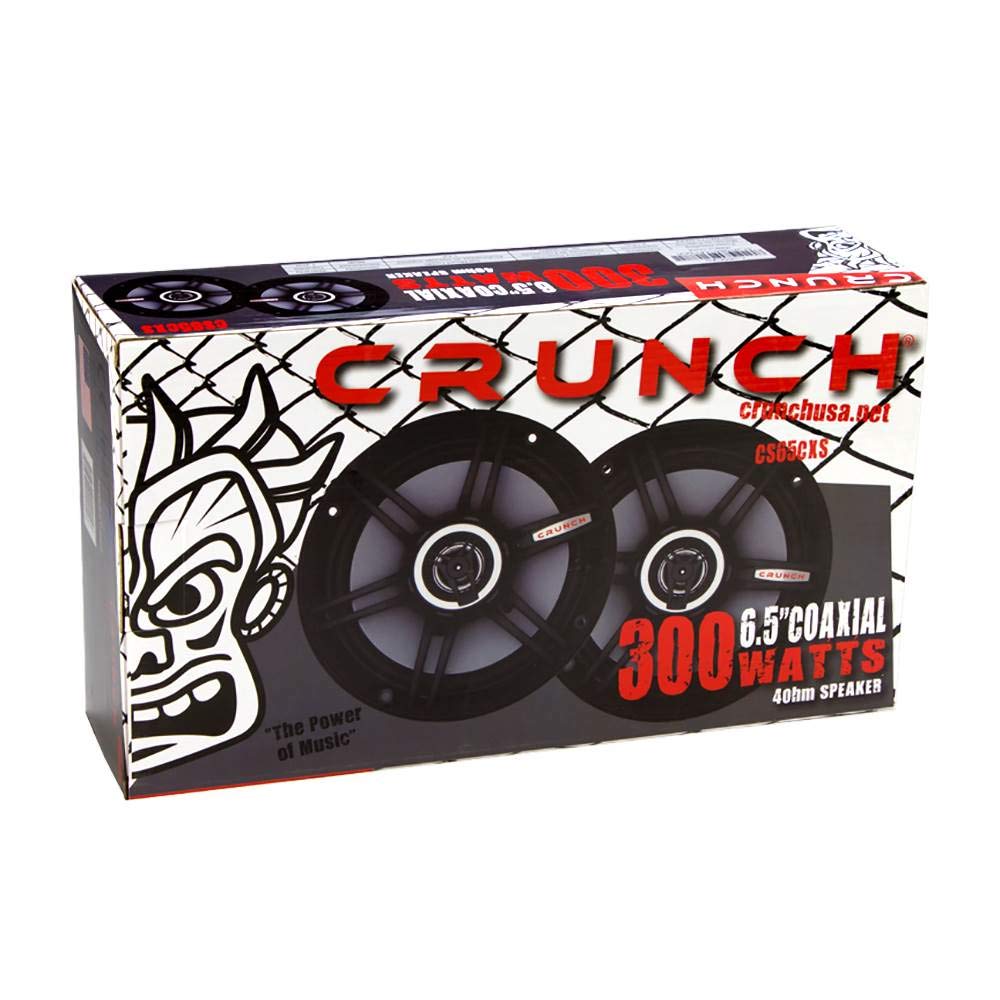 Crunch 6.5-Inch 300 Watts Coax Shallow 4 Ohms CS Speakers, Black | CS-65CXS