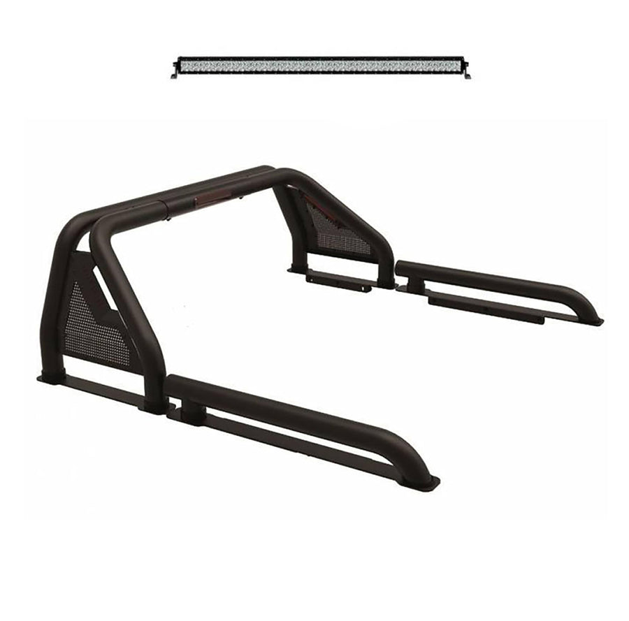 Gladiator Roll Bar Black Horse Modular Black W/40 LED Light Bar Compatible with Universal Roll Bar for 1/2 Ton Trucks (GM-Ford-Dodge- Tundra) -GLRB-01B-KIT