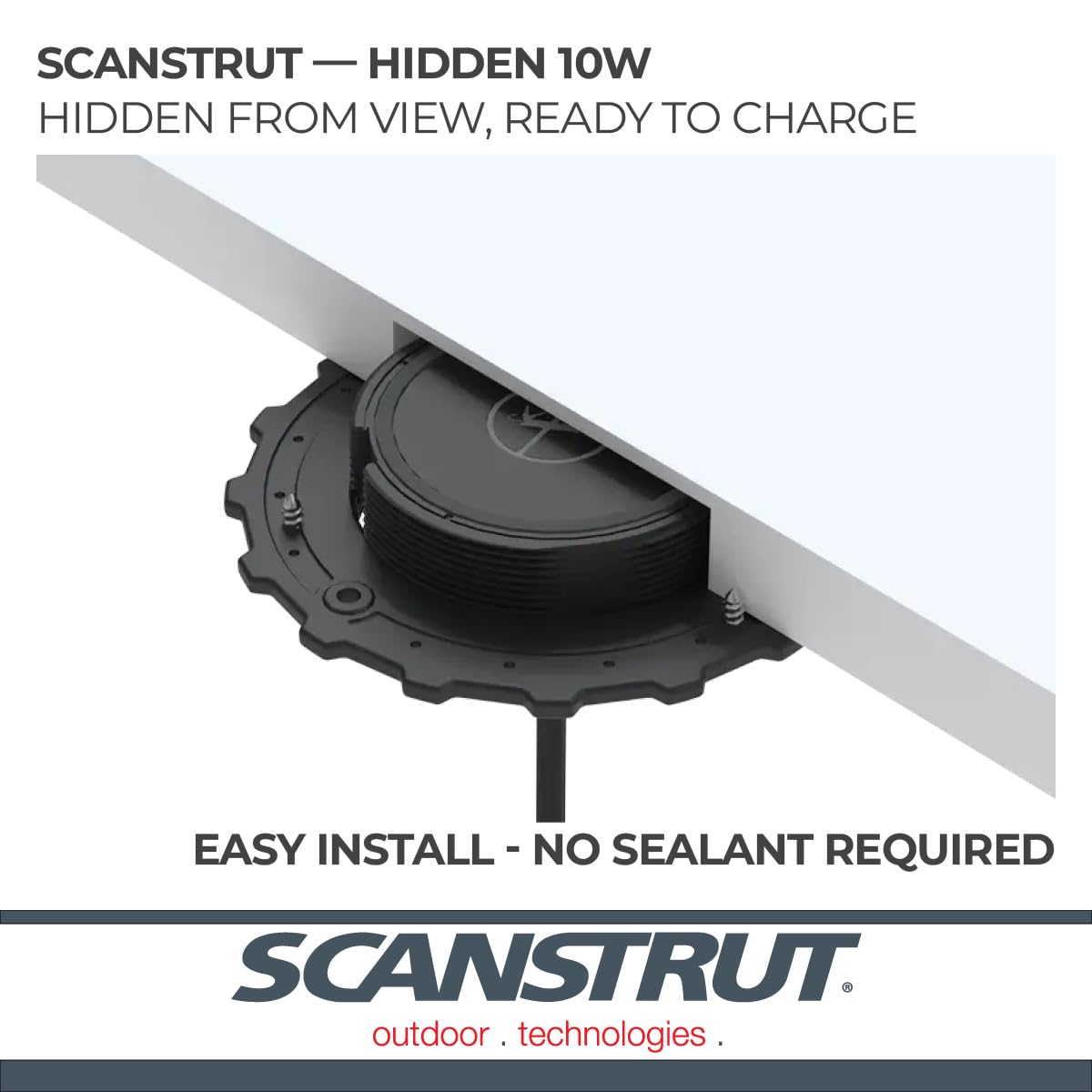 ROKK Wireless Scanstrut SC-CW-01F - Hidden. 10W Waterproof Wireless Charger 12/24V