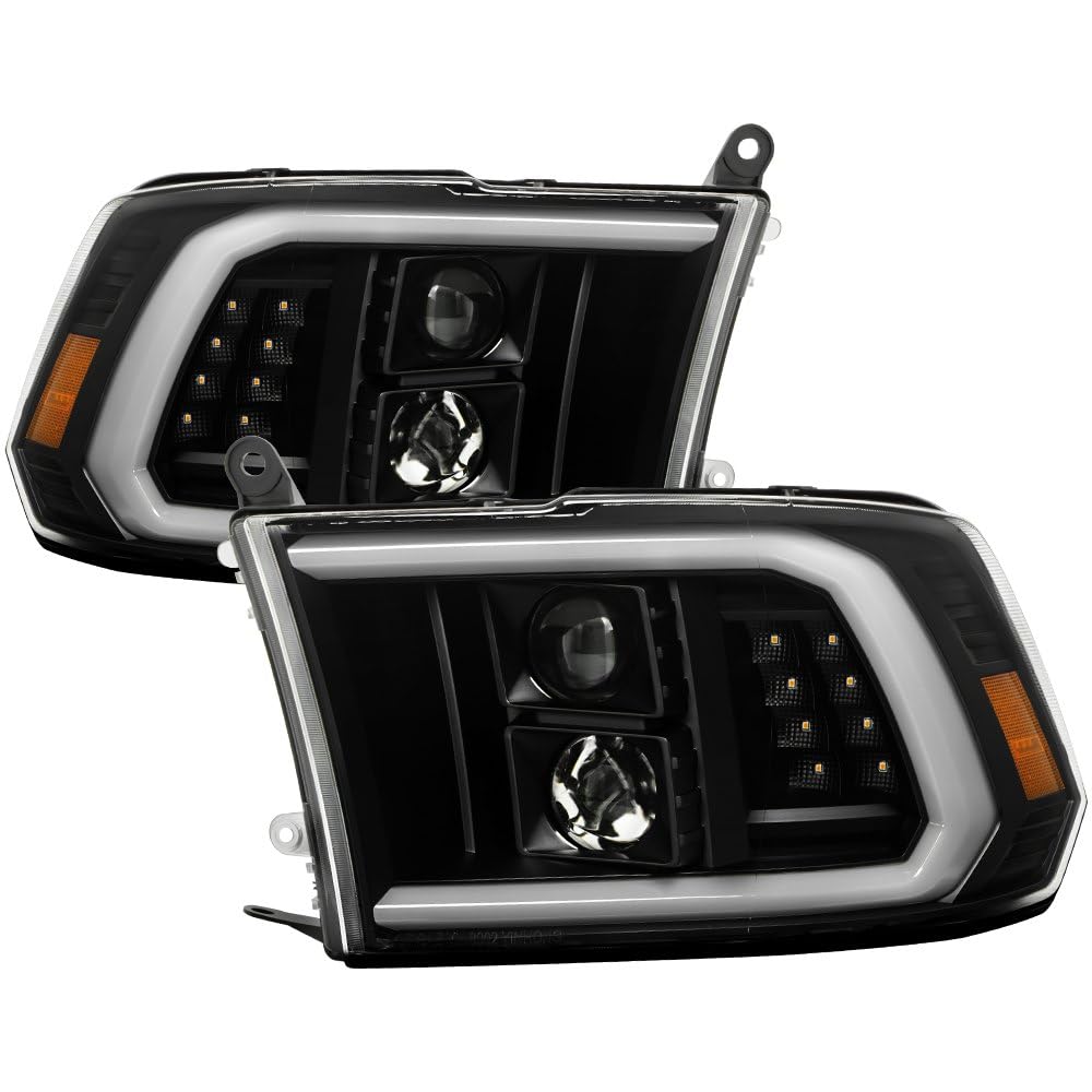 Dodge Ram 09-18 1500~3500 Spyder (xTune) LED DRL/Halogen Projector Headlights - Low Beam-H7(Included) ; High Beam-H7(Included) ; Signal-LED - Black