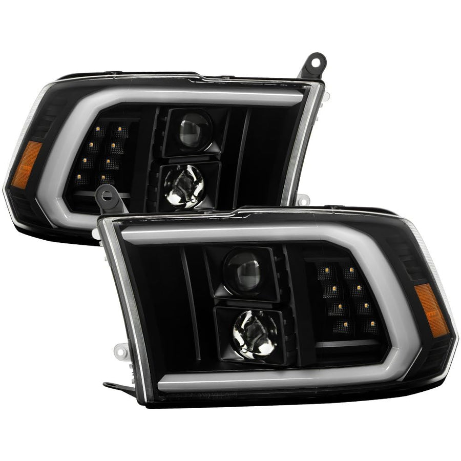 Dodge Ram 09-18 1500~3500 Spyder (xTune) LED DRL/Halogen Projector Headlights - Low Beam-H7(Included) ; High Beam-H7(Included) ; Signal-LED - Black