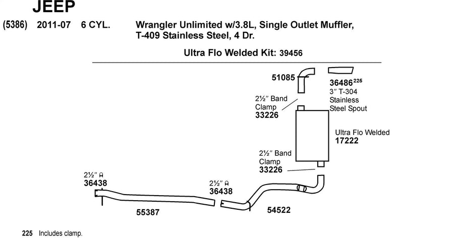 Exhaust Pipe Dynomax 54522 for Jeep Wrangler