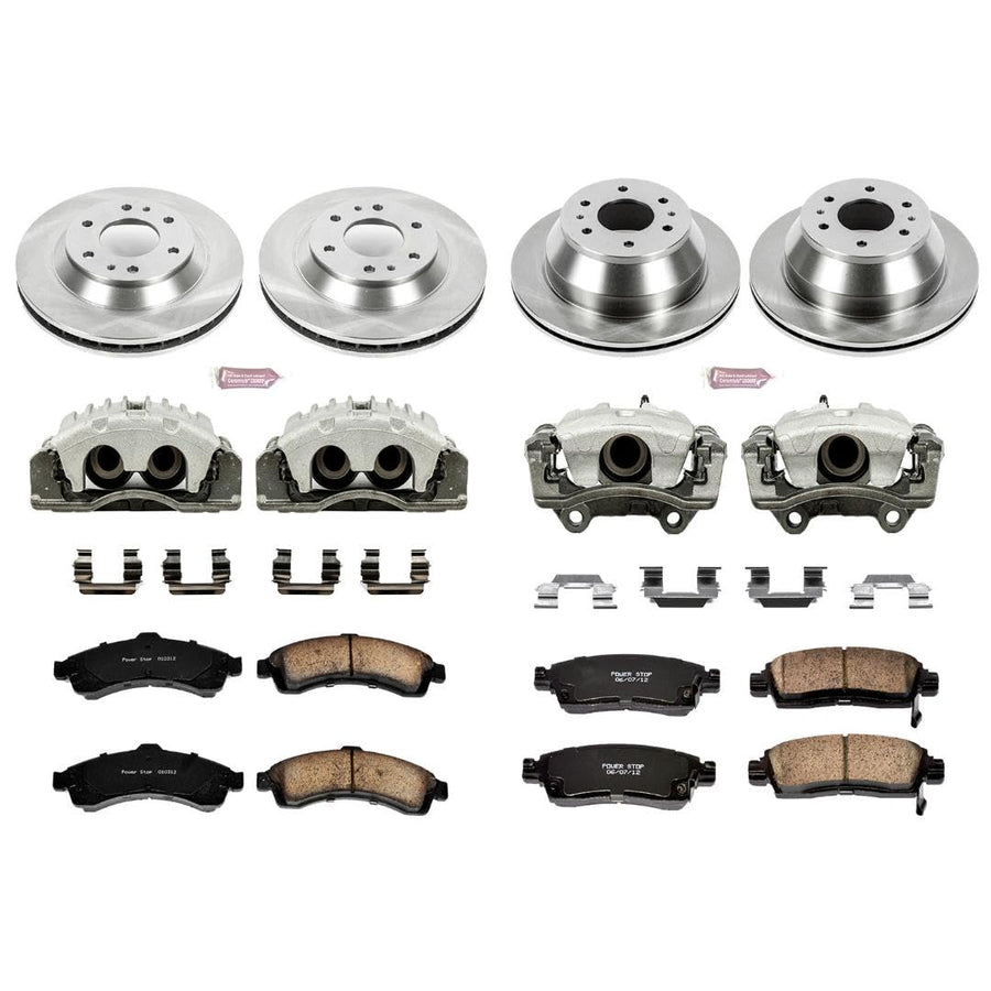 Power Stop KCOE2058 1-Click Autospecialty OE Replacement Brake Kit with Calipers For Buick Rainier, Chevrolet Trailblazer, GMC Envoy, Isuzu Ascender, Oldsmobile Bravada [Model Specific]