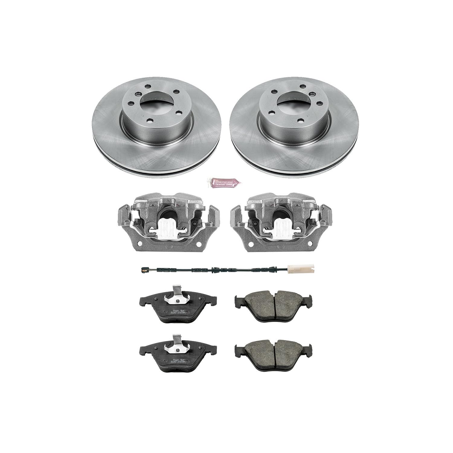 Power Stop KCOE6070 Autospeciality Front Brake Caliper Kit- Brake Rotors, Ceramic Brake Pads, Brake Calipers