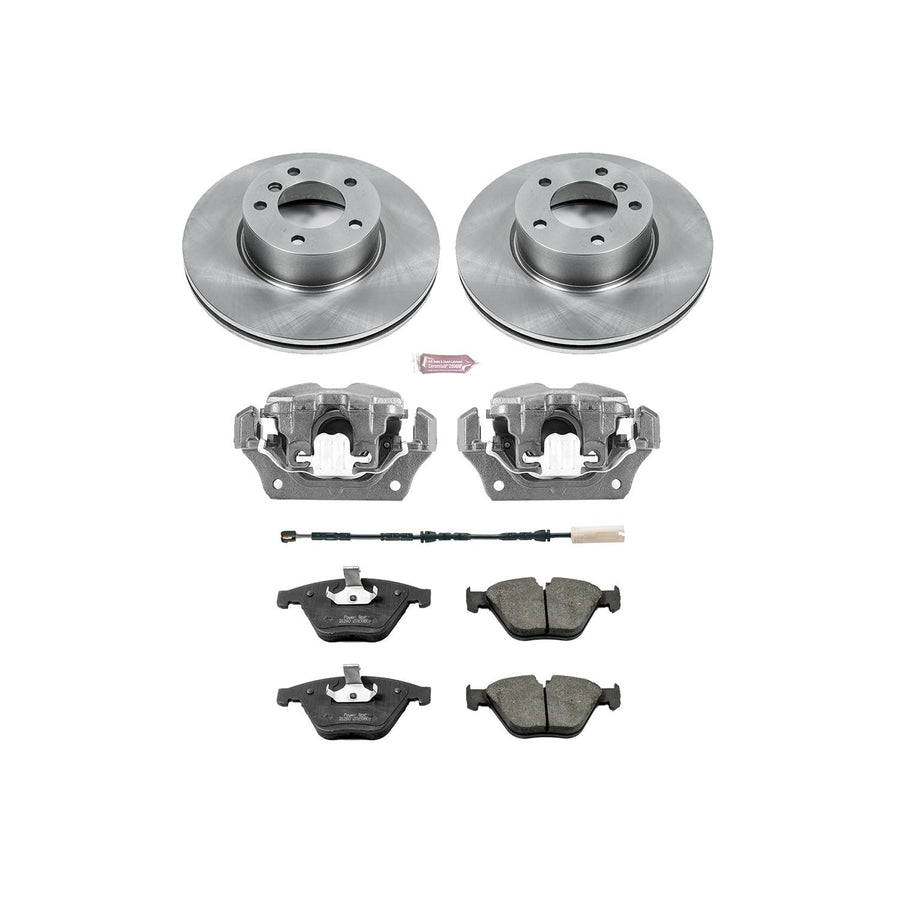 Power Stop KCOE6070 Autospeciality Front Brake Caliper Kit- Brake Rotors, Ceramic Brake Pads, Brake Calipers