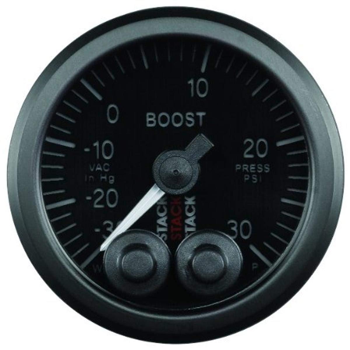 Autometer 52mm Stack Instruments -30INHG To +30PSI Pro Control Boost Pressure Gauge - Black