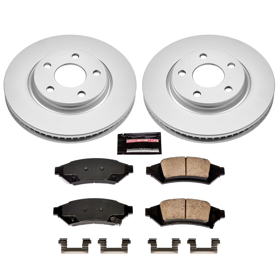 Power Stop CRK1586 Brake Rotor & Coated Ceramic Brake Pads- front For Pontiac Grand Prix 2004 [Model Specific]