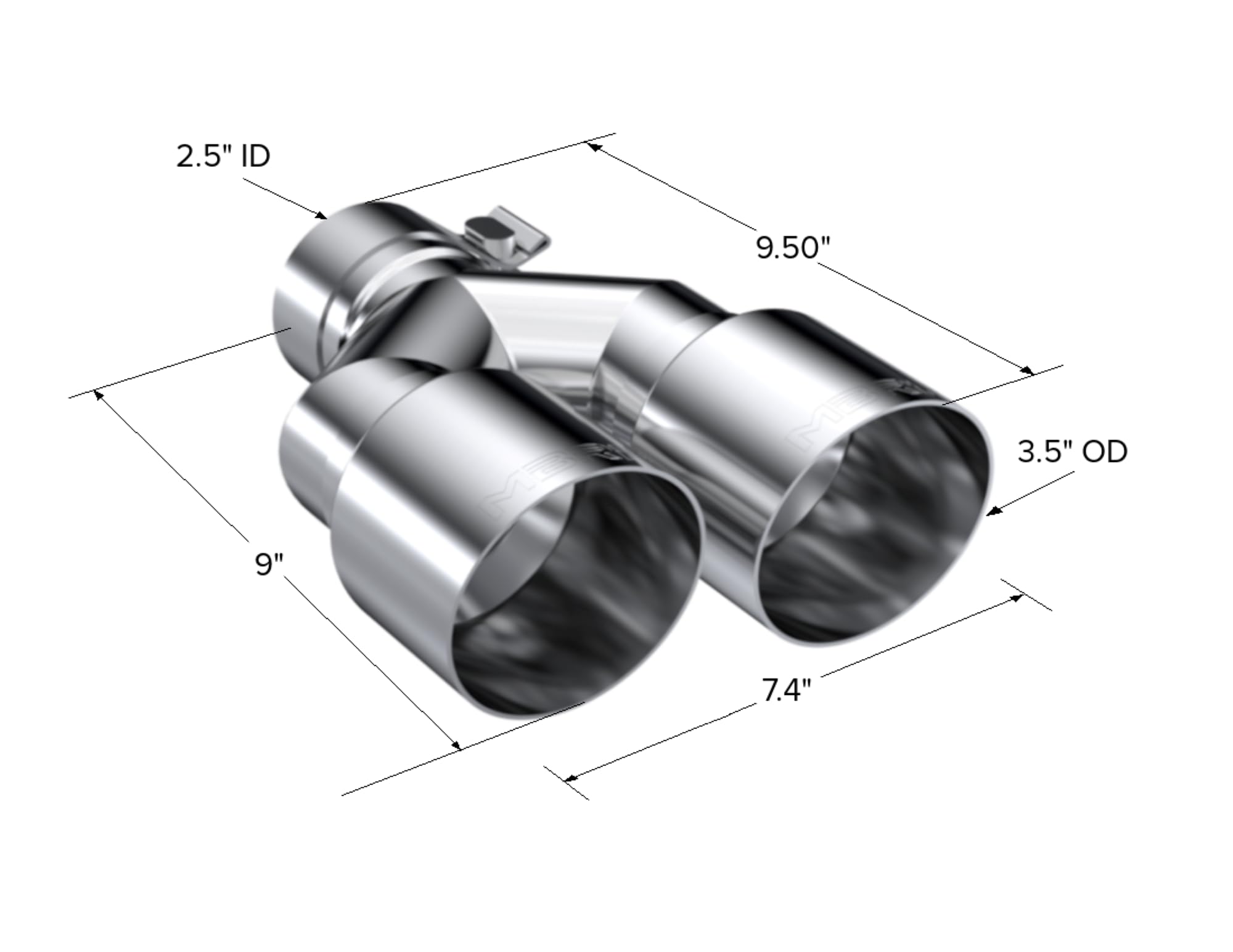 MBRP Dual Tip Universal T304 SS 3.5in OD/2.5in Inlet
