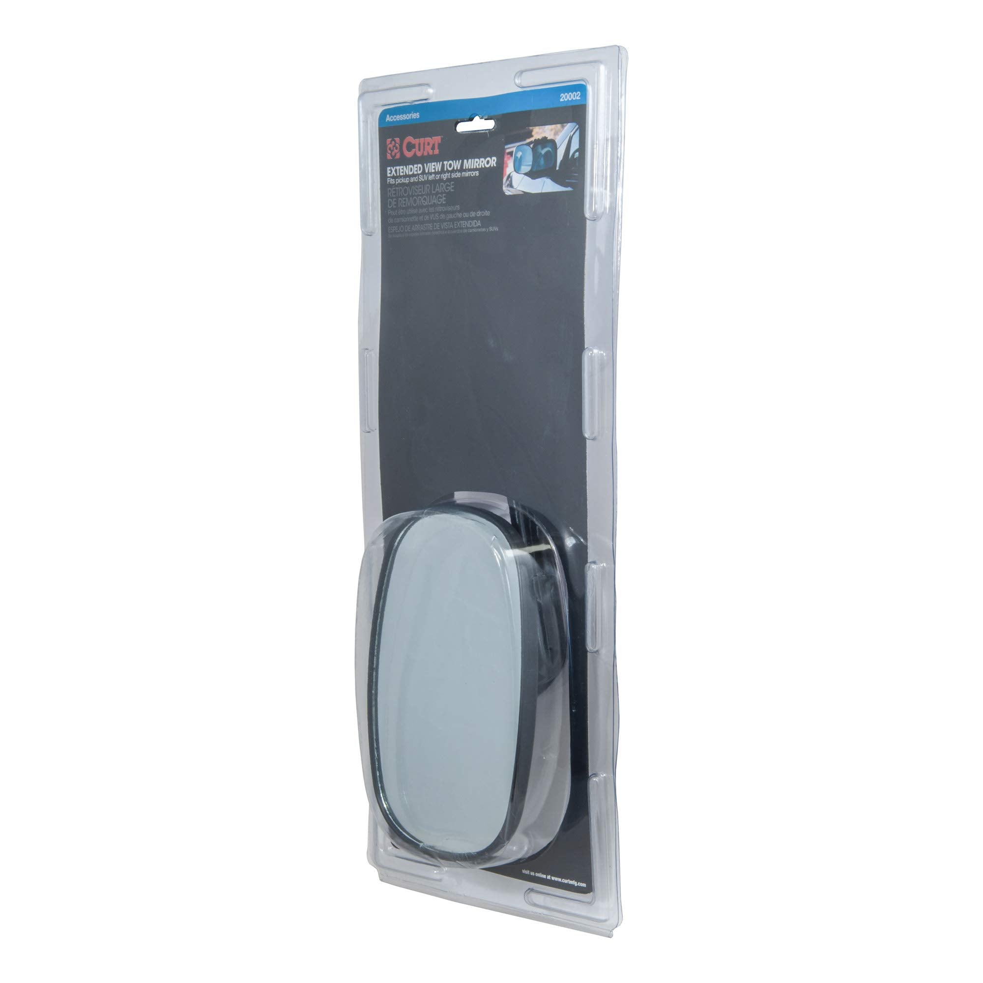 CURT 5-Inch x 7-1/2-Inch Universal Strap-On Adjustable Extendable Towing Mirror 20002