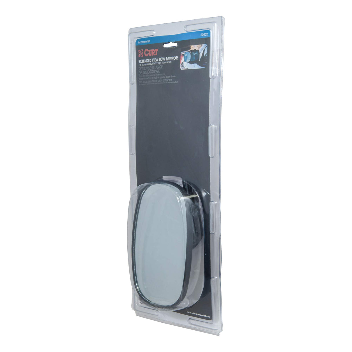 CURT 5-Inch x 7-1/2-Inch Universal Strap-On Adjustable Extendable Towing Mirror 20002