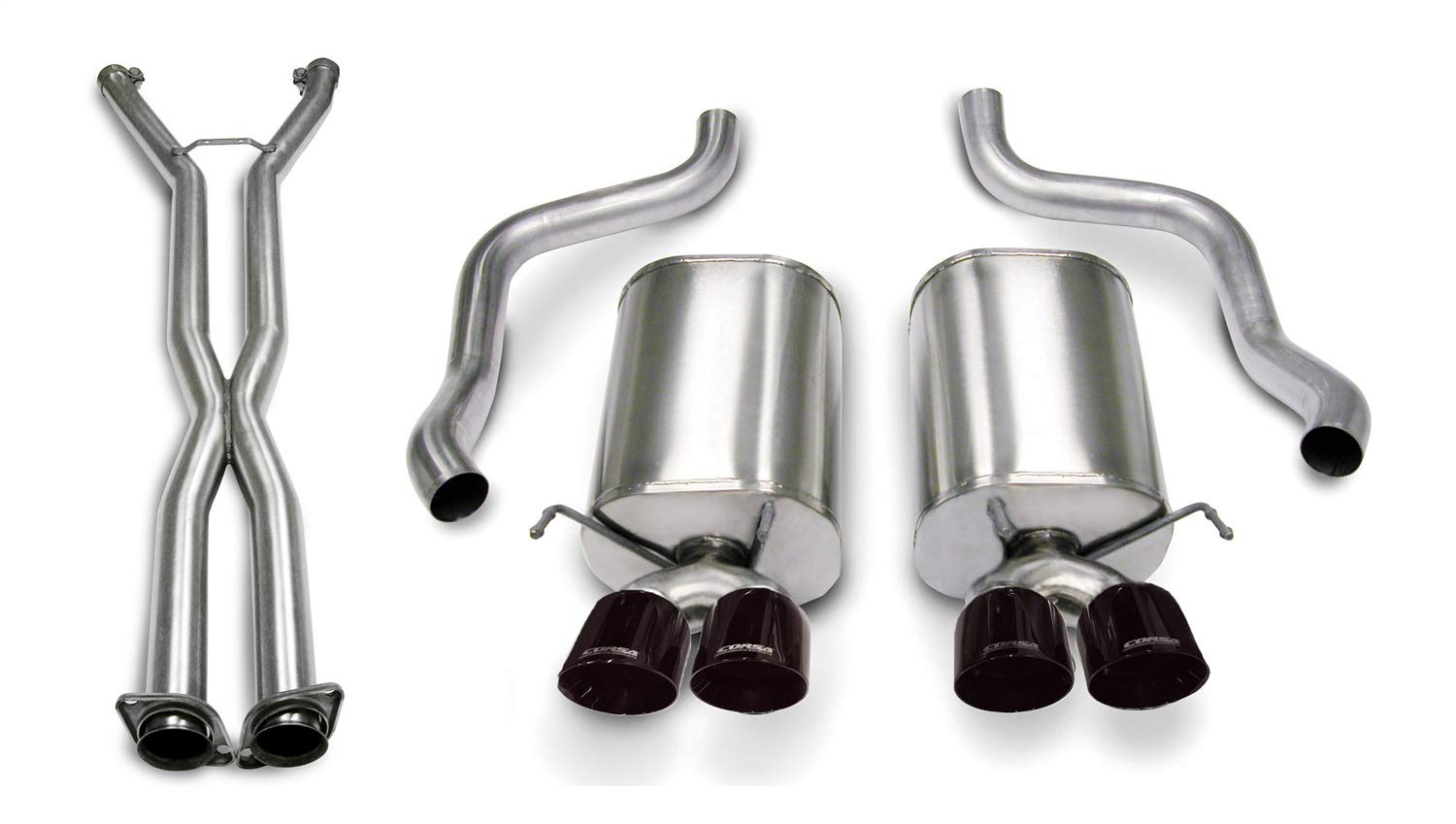 Cat-Back 2.5 IN Twin 3.5 IN Tips (14169CB6) Sport Sound Level | 2006-2008 Corvette C6 Auto 6 Black PVD