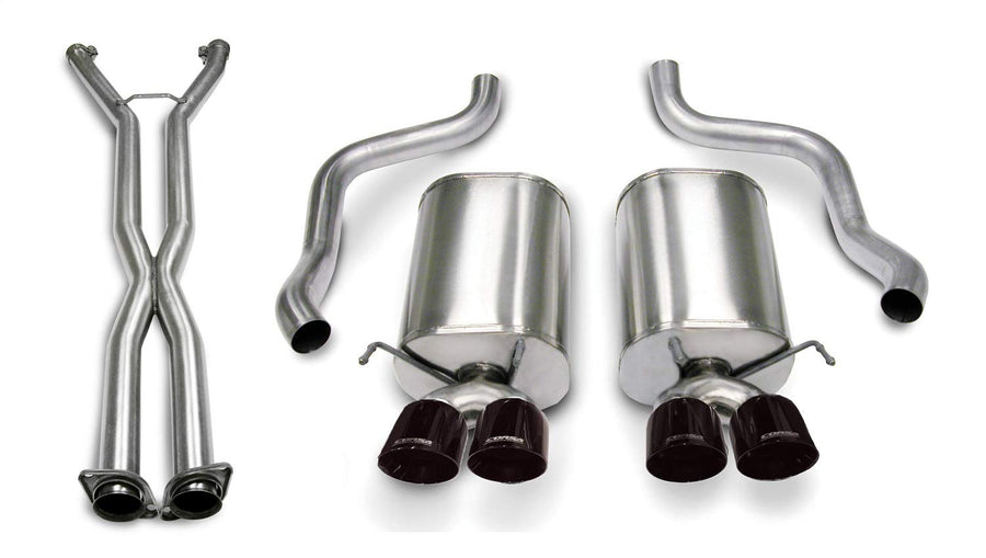 Cat-Back 2.5 IN Twin 3.5 IN Tips (14169CB6) Sport Sound Level | 2006-2008 Corvette C6 Auto 6 Black PVD