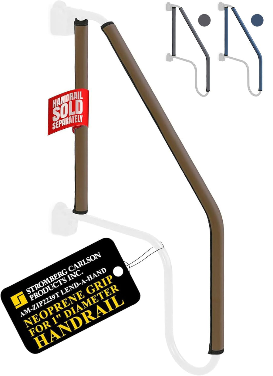 Stromberg Carlson Lend-A-Hand AM-ZIP2239T Zip Grip - RV Handrail Neoprene Grip Cover with Nylon Zipper - Machine Washable - Fits AM-533 Extended Assist Rail - Set of 22 & 39" (Tan)