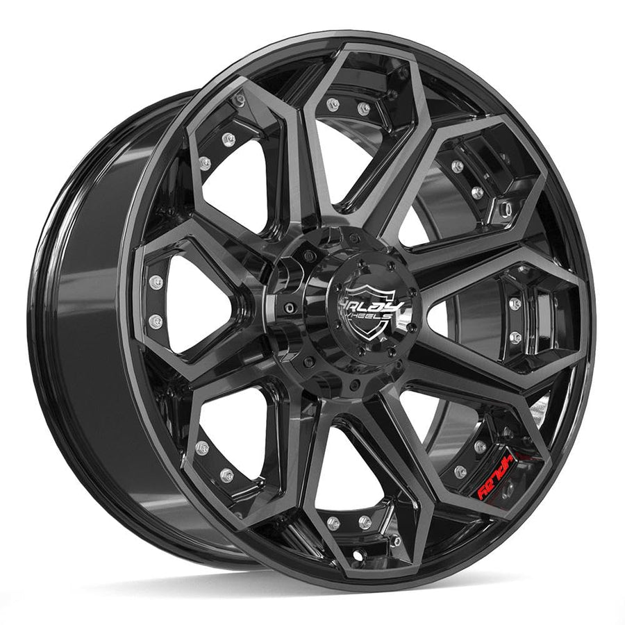 4PLAY Wheels 20 Inch Rim 4P80R Fits 6x135 & 6x139.7 20x9 Gloss Black Brushed with Tinted Clear (1)