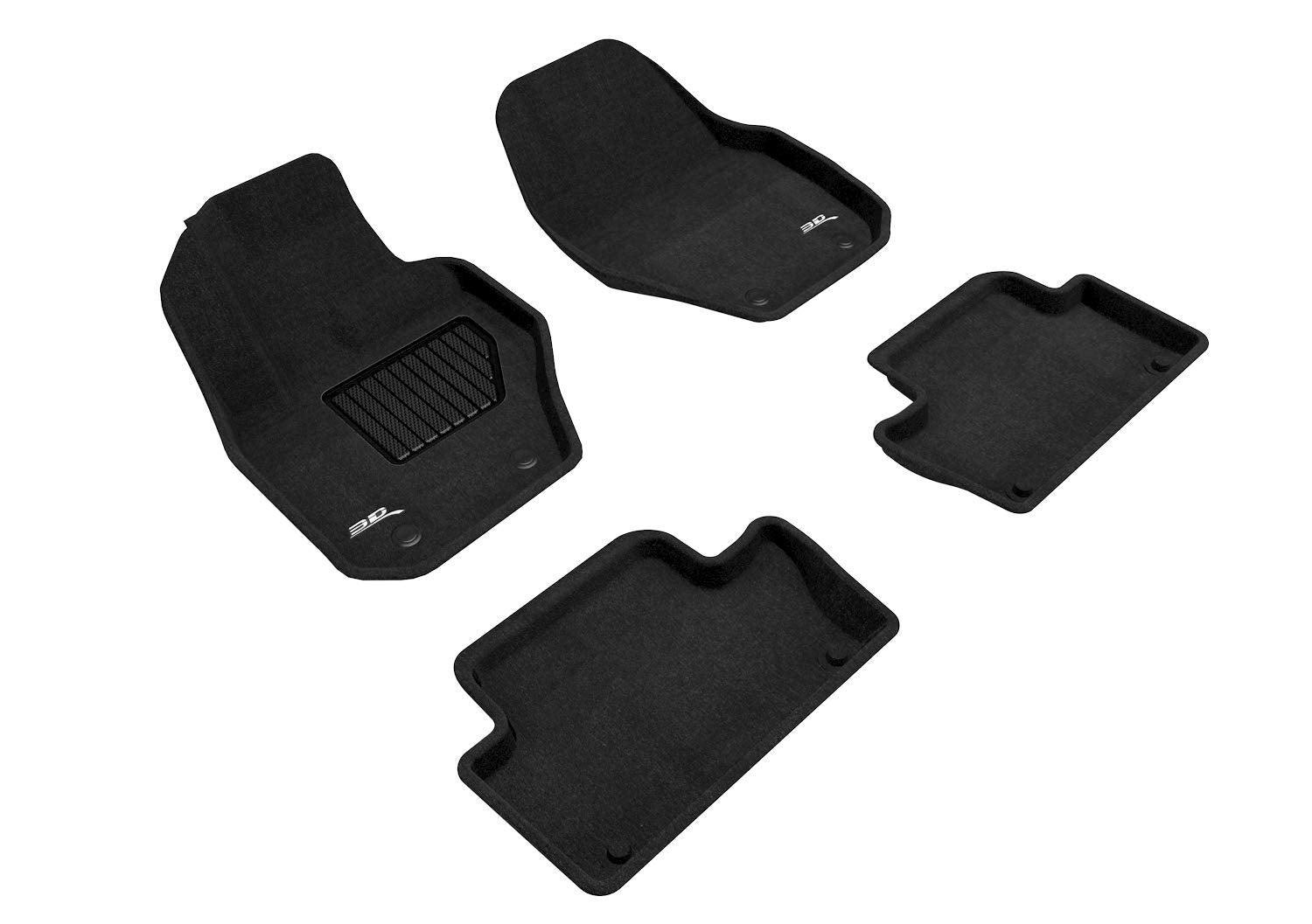 3D MAXpider Custom Fit All-Weather Carpeted Floor Mats for 2010-2017 Volvo XC60 Elegant Series (1ST & 2ND Row)