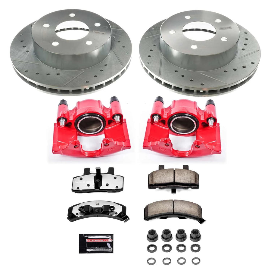 Power Stop Z36 KC4873-36 Truck & Tow Front Caliper Kit-Rotors, Carbon Ceramic Brake Pads, Calipers For Chevrolet Astro 1990-2002, GMC Safari 1990-2002 [Model Specific]