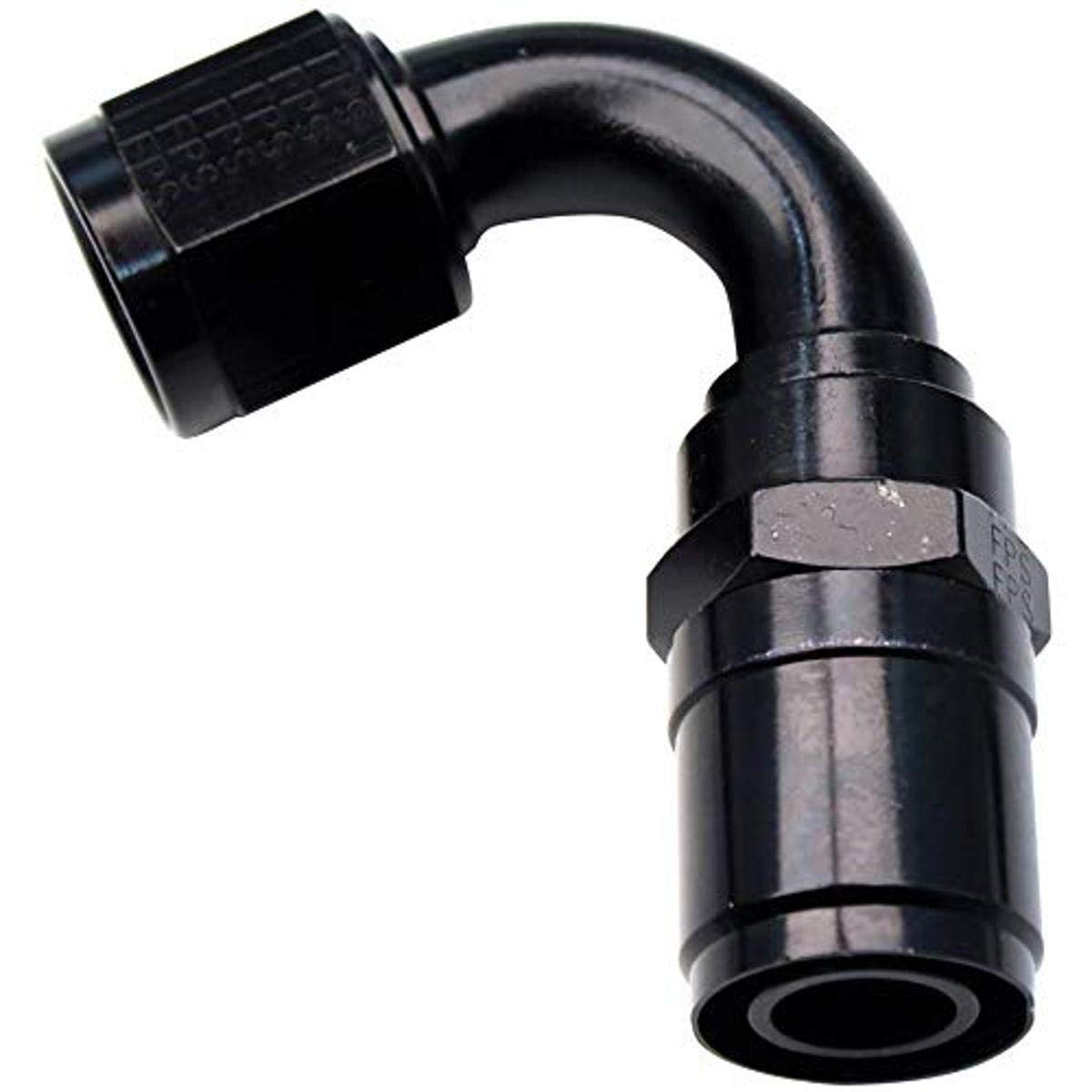Fragola Hose End Fitting, Crimp-On, 120 Degree, 16 an Hose Crimp to 16 an Female, Aluminum, Black Anodize, Each