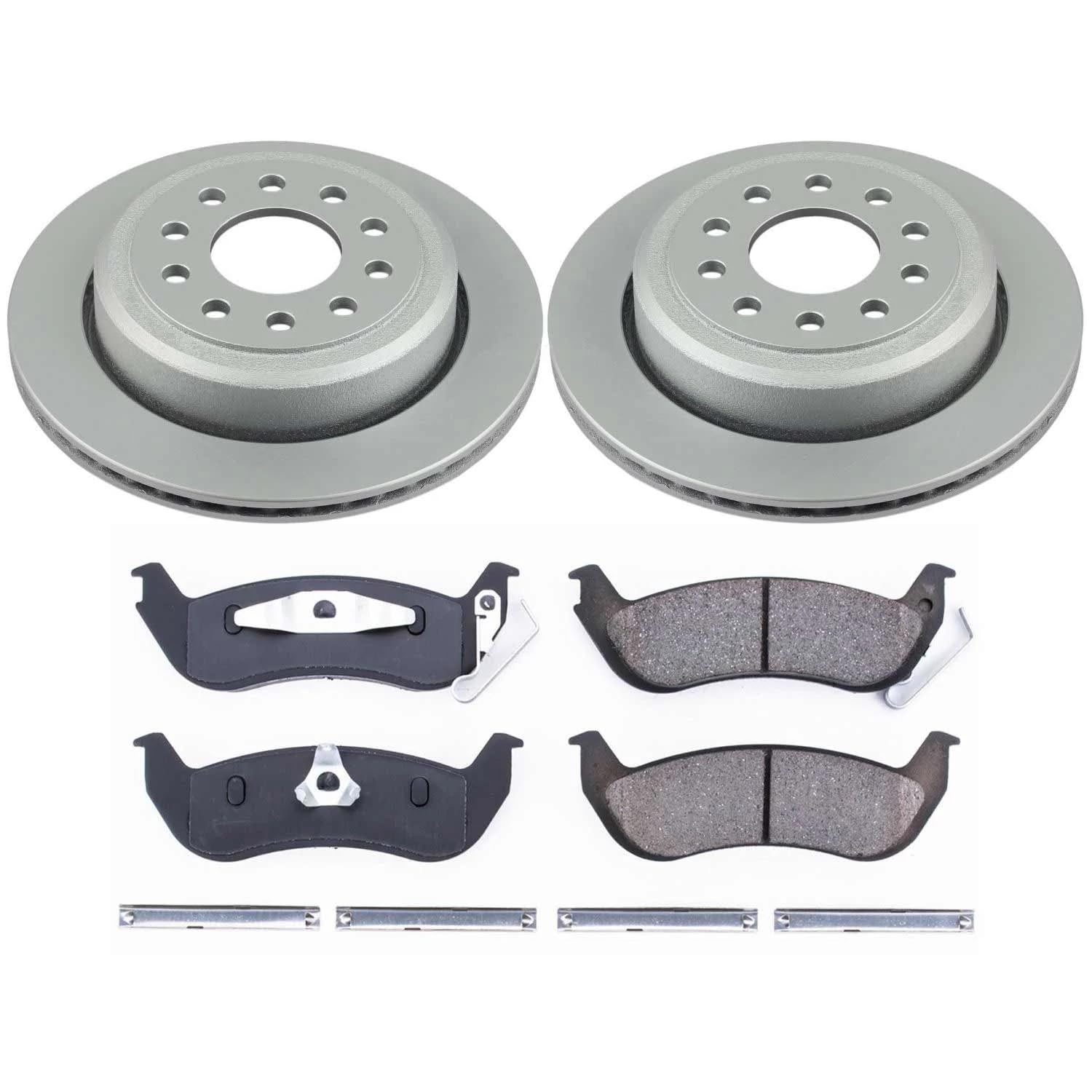 Power Stop CRK5293 Brake Rotor & Coated Ceramic Brake Pads- rear For Lincoln Town Car 2003-2011 [Model Specific]