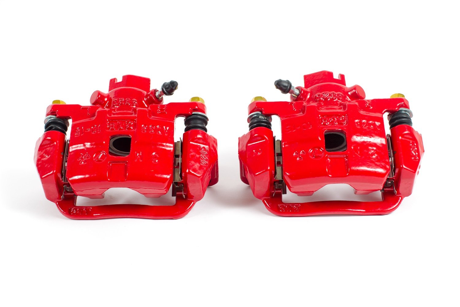 Rear POWERSTOP S2582 Pair of High-Temp Red Powder Coated Calipers for Subaru Baja 2003-2006, Subaru Legacy 2000-2004, Subaru Outback 2000-2004 [Model Specific]