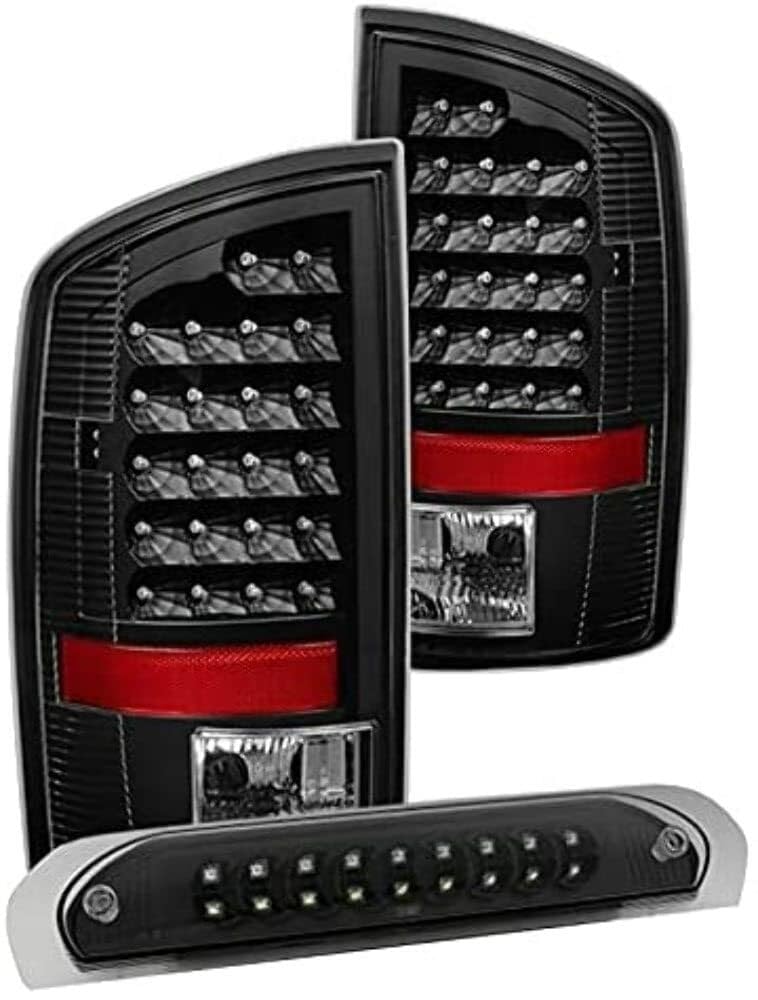 Tail Light Xtune ALT-JH-DR02-LED-SET-BK (Dodge Ram 02-06 1500 / Ram 2500/3500 03-06 LED with LED 3rd Brake Lamps- Black)