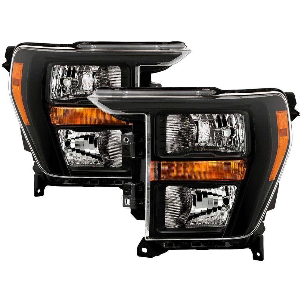 Ford F150 21-23 Spyder (POE) Halogen Headlight - Low Beam-H11(Included) ; High Beam-HB3(Included) ; Signal-WY21W(Not Included) - OE Black