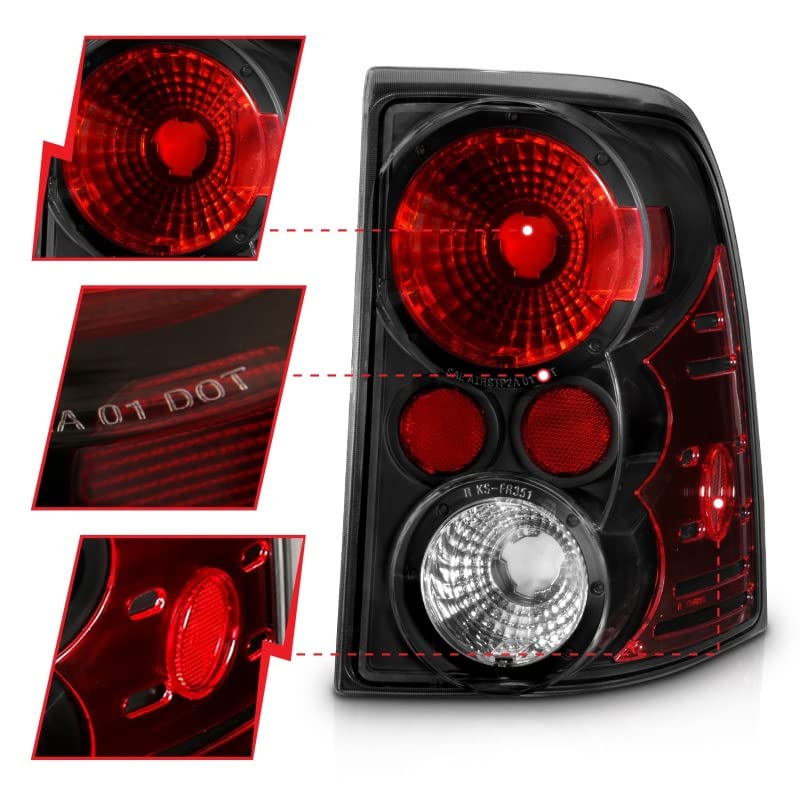 Black Euro Tail Light Set-Clear Lens ANZO USA 211081