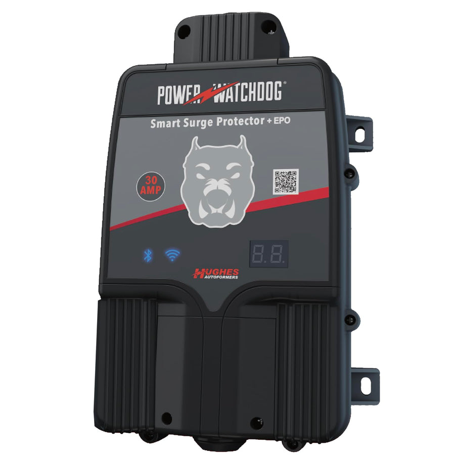 30 Amp Power Watchdog PWD30EPOHW Smart RV Hardwired Surge Protector - Emergency Power Off (EPO) – WiFi Monitoring - Replaceable Surge Module - LED Diagnostics - Durable for RV Campsite Use