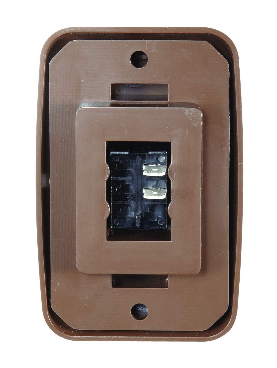 Contoured Wall Switch RV Designer S631, Includes Base and Bezel, On / Off, Single, Brown, DC Electrical