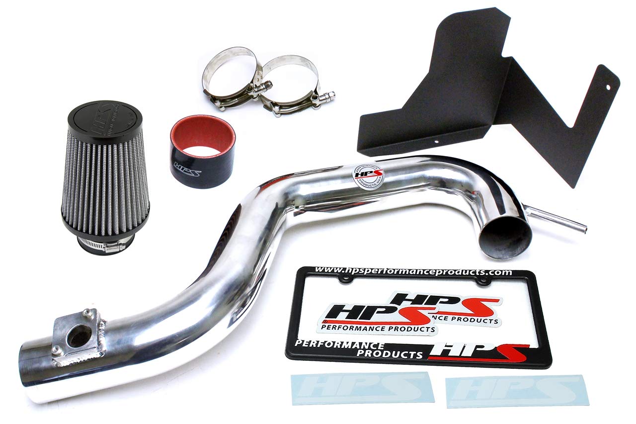 HPS Performance Shortram Polish Air Intake Kit + Heat Shield Cool Ram Compatible for 2010-2012 Subaru Legacy Outback 2.5L Non Turbo, 827-557P