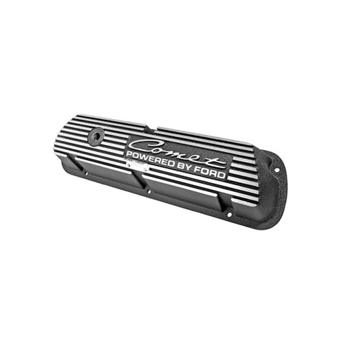 Scott Drake Aluminum Valve Covers 6A582-CT Powered by Ford Logo Pair Comet