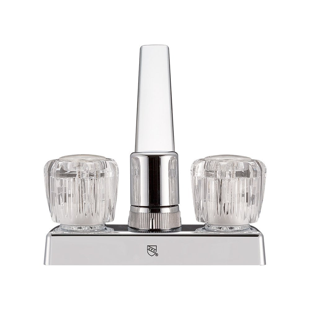 Dura Faucet RV DF-PK640A-CP Kitchen, Galley or Bar Swivel Faucet with Crystal Acrylic Knobs (Chrome)