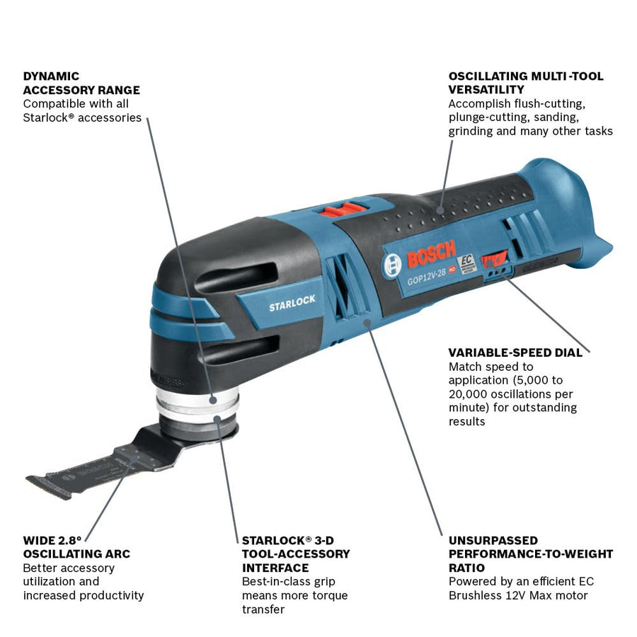12V Max Bosch EC Brushless Starlock® Oscillating Multi-Tool GOP12V-28N (Bare Tool)