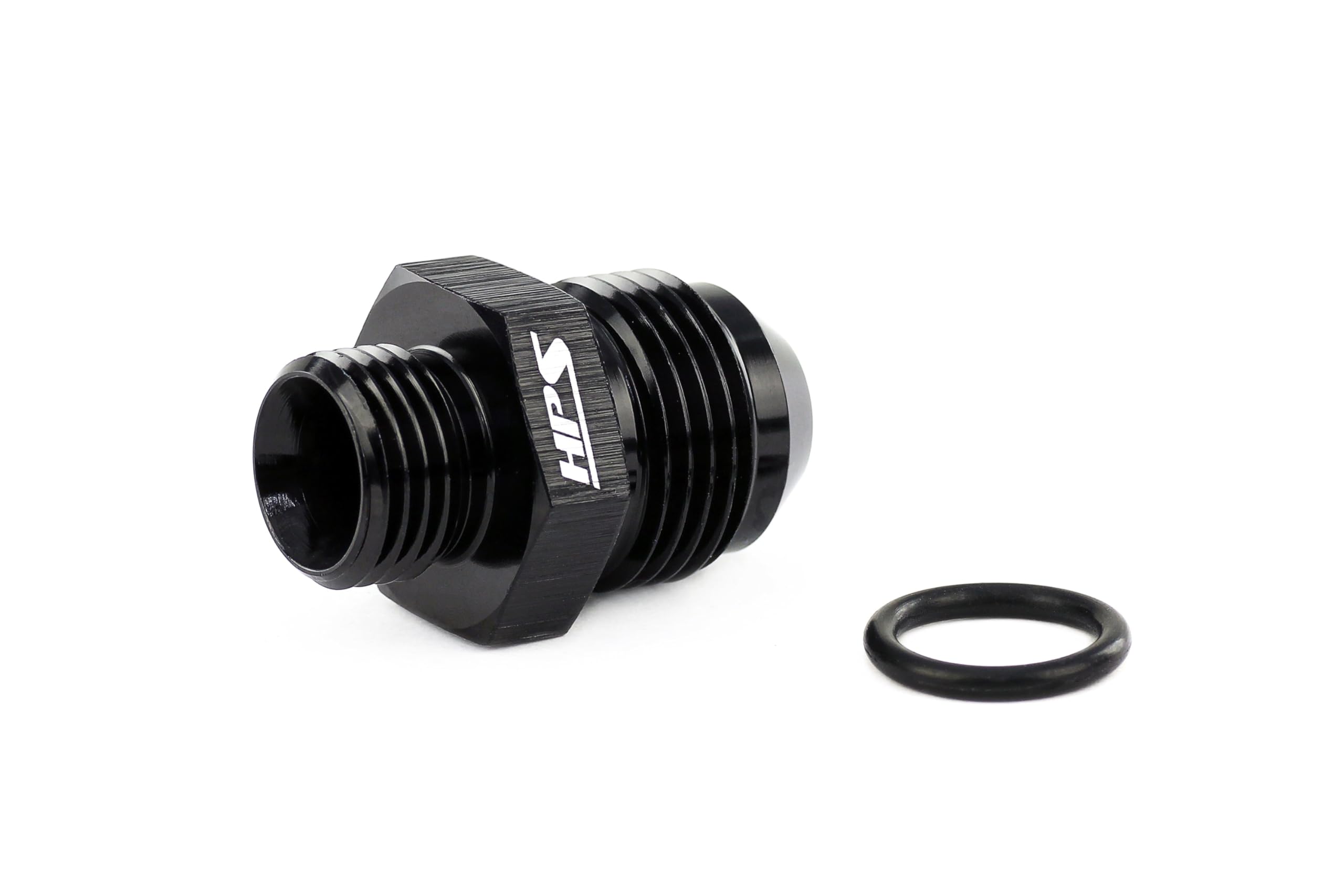HPS AN920-03-04 Male AN To O-ring Boss (ORB) Port Thread Adapter Fitting, Aluminum, Size: AN-3 to -4 ORB, Angle: Straight, Black