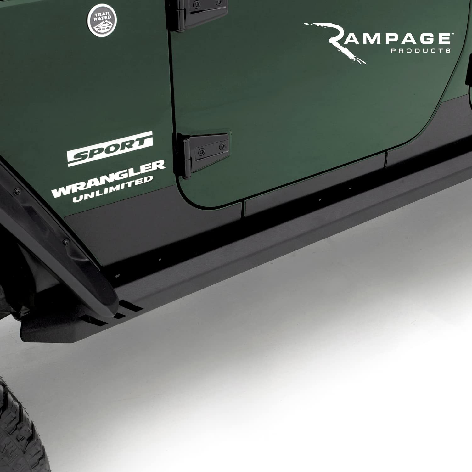 Rock Rail RAMPAGE PRODUCTS Nerf Bars for Jeep Gladiator JT | Pair, Steps Sold Separately, Steel, Black | 26410035 | Fits 2020-2025 Jeep Gladiator JT