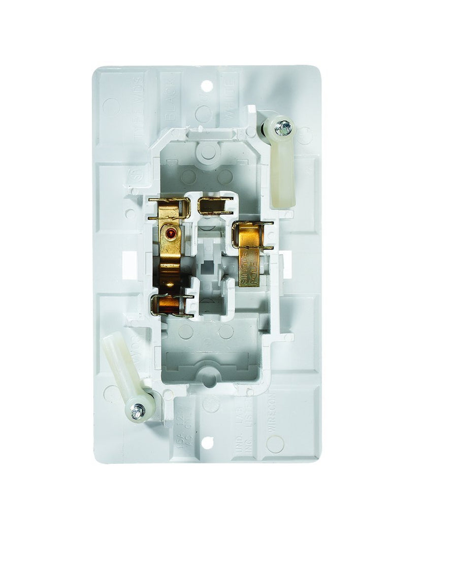 Self Contained RV Designer S821 Wall Switch with Cover Plate, White, AC Electrical