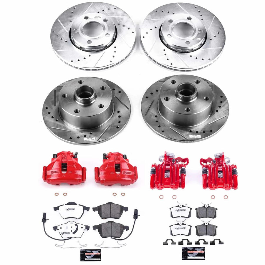 Power Stop Z26 KC2825-26 Front & Rear Street Warrior Brake Kit Audi For Audi A4 1999-2001 [Model Specific]