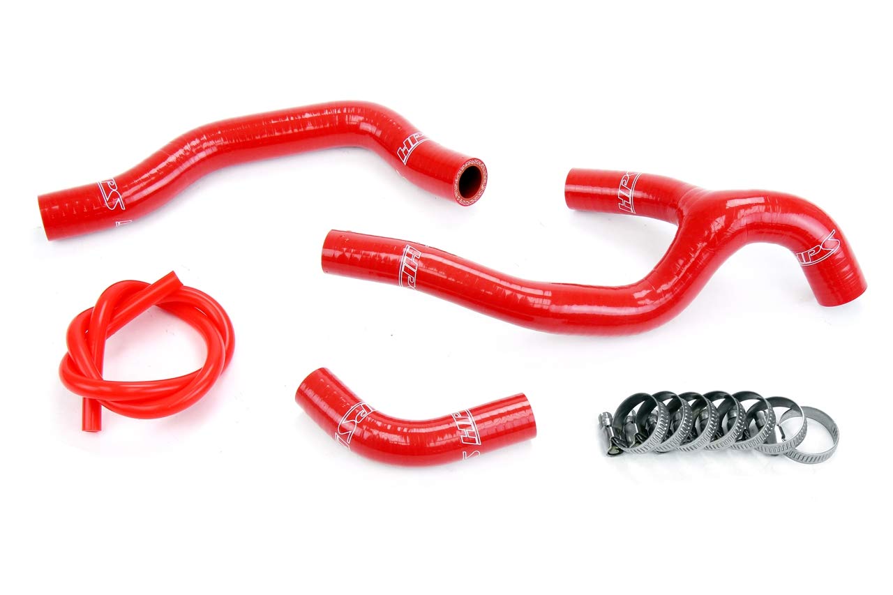 Red HPS 57-1237-RED Silicone Radiator Coolant Hose Kit