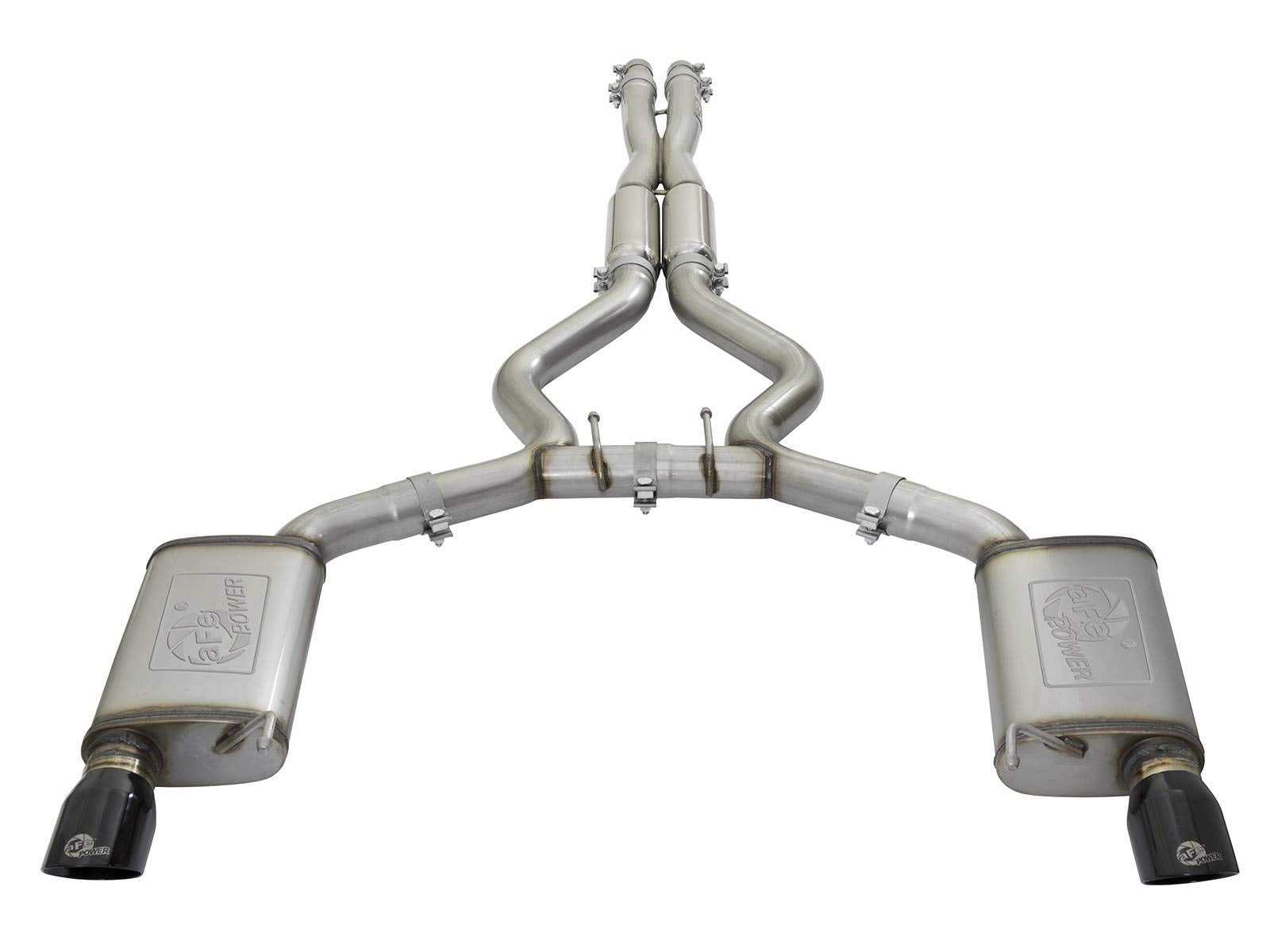 Mach Force-Xp aFe Power 49-33087-B Cat-Back Exhaust System with Resonator - Black Tip, 1 Pack