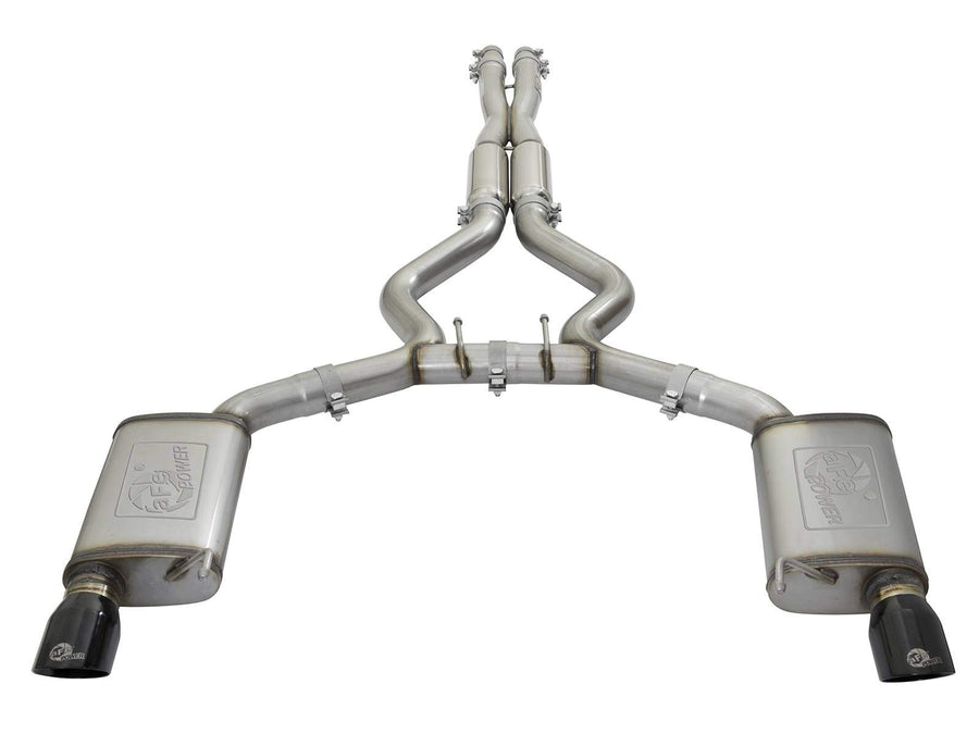 Mach Force-Xp aFe Power 49-33087-B Cat-Back Exhaust System with Resonator - Black Tip, 1 Pack