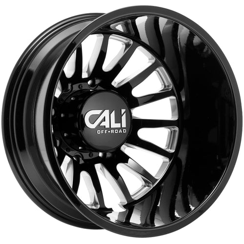9110D-2870BMR232 CALI OFF-ROAD Summit Dually Rear Lifted 9110 Gloss Black/Milled Spokes 20X8.25 8-170 -232mm 124.9mm